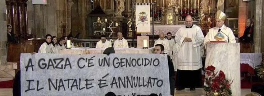 Manifestantes propalestinos interrumpen la misa de Navidad en la catedral de Bolzano