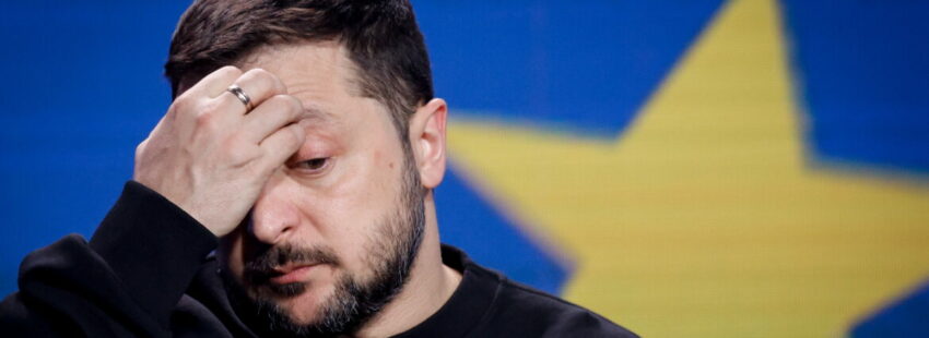 El presidente de Ucrania, Volodymyr Zelenski, en una rueda de prensa