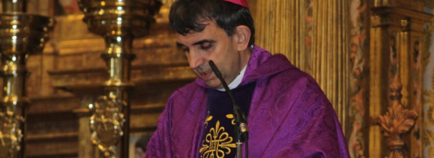 Ernesto Brotóns, obispo de Plasencia, el Miércoles de Ceniza de 2024