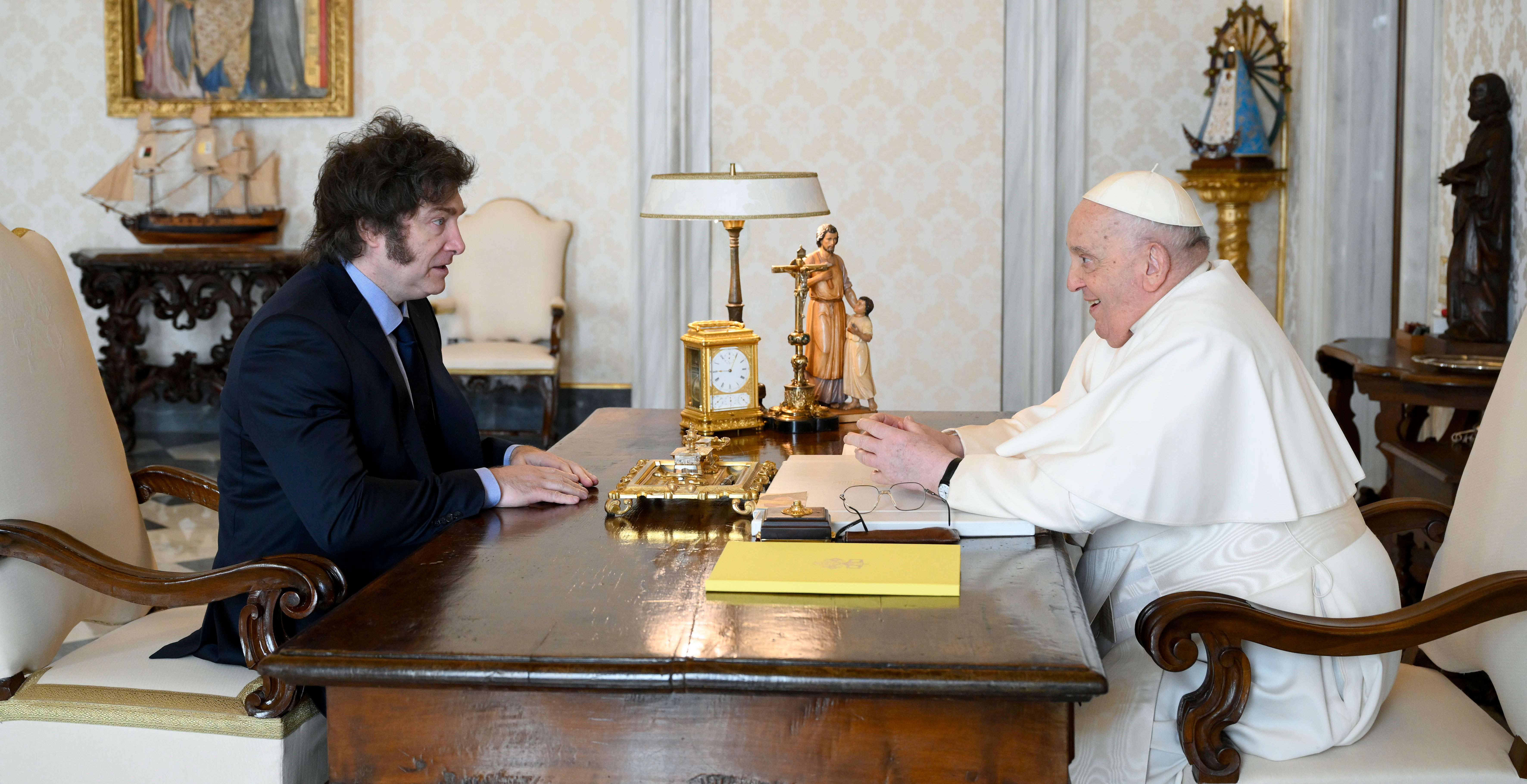 El papa Francisco y el presidente de Argentina, Javier Milei