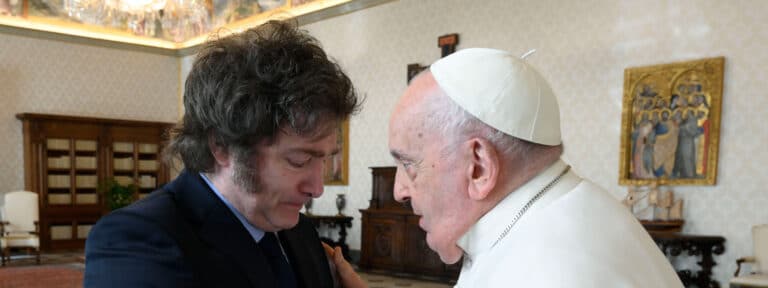 El papa Francisco y el presidente de Argentina, Javier Milei