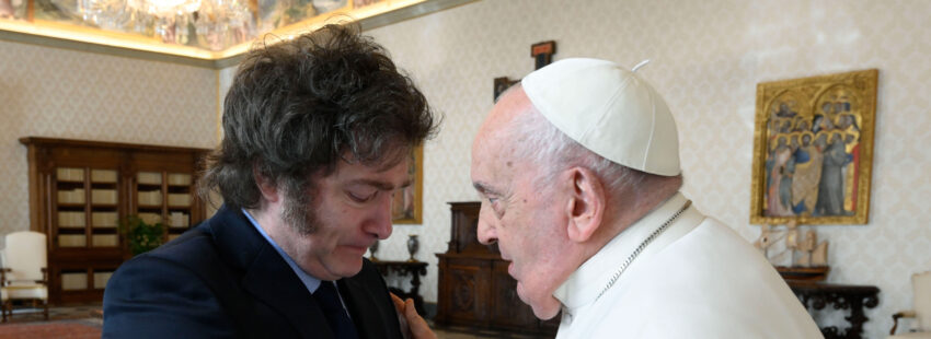 El papa Francisco y el presidente de Argentina, Javier Milei