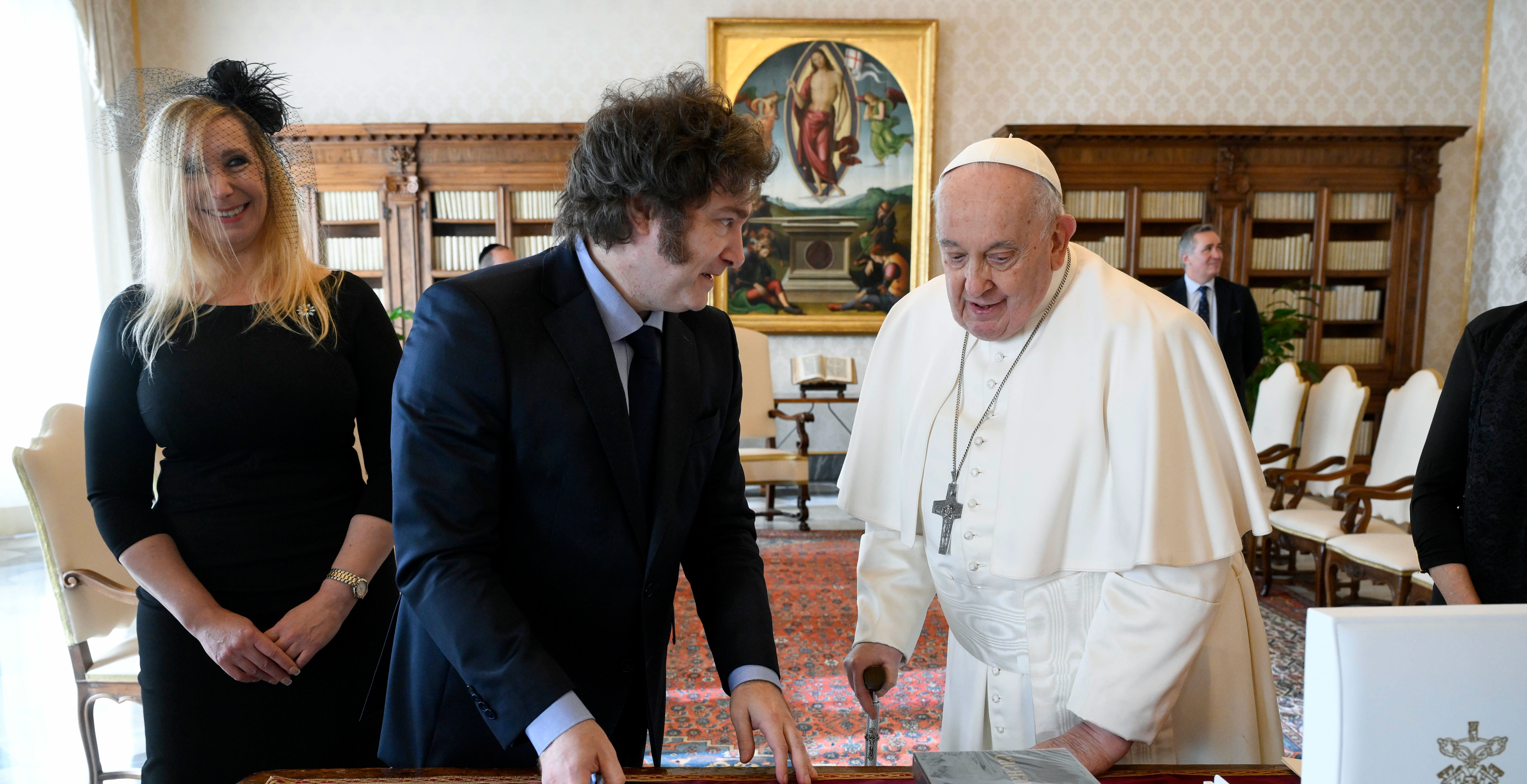 El papa Francisco y el presidente de Argentina, Javier Milei