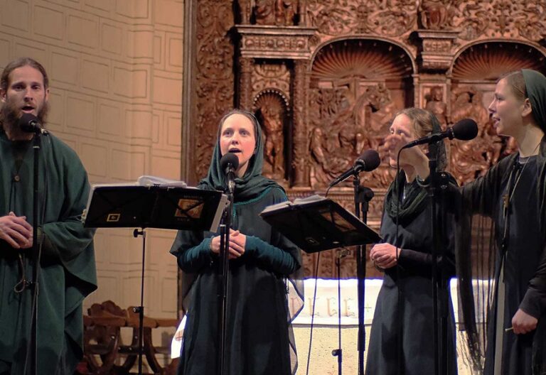 El grupo Harpa Dei, en un concierto en Aragón