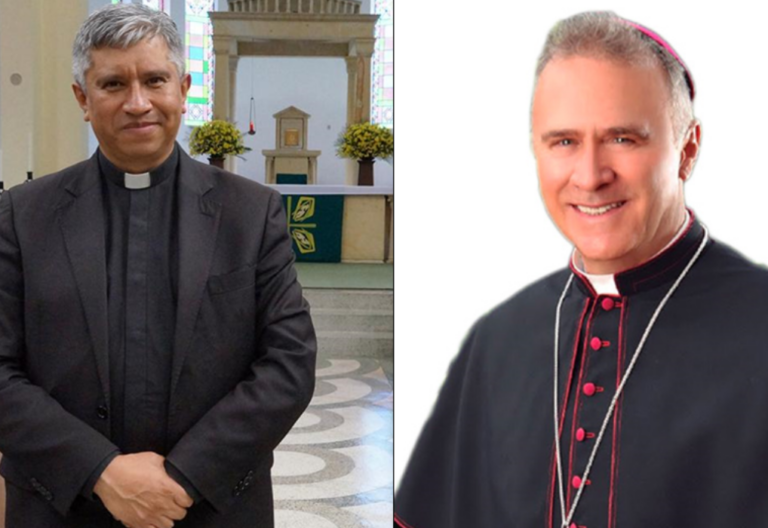 Germán Medina Acosta, obispo de Engativá, y Edwin Raúl Vanegas Cuervo, auxiliar de Bogotá