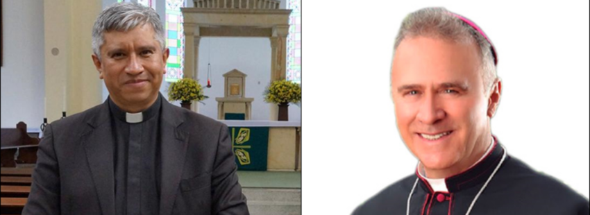 Germán Medina Acosta, obispo de Engativá, y Edwin Raúl Vanegas Cuervo, auxiliar de Bogotá