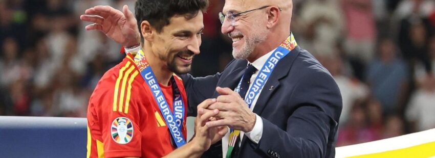 Luis de la Fuente con Jesús Navas