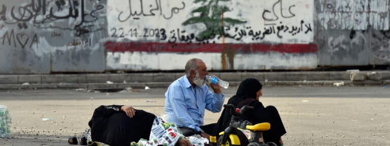 Desplazados en Beirut por los ataques de Israel