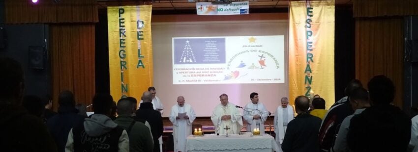 Eucaristía del obispo de Getafe en la cárcel de Valdemoro (fuente: Diócesis de Getafe)