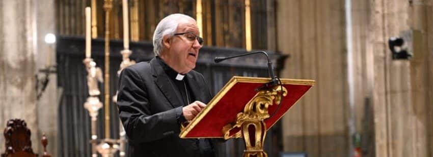 El arzobispo de Sevilla, José Ángel Saiz Meneses, en la clausura del Congreso de Hermandades de