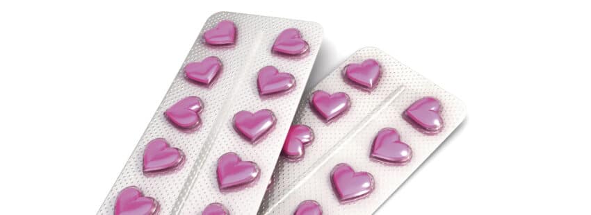 Blister pastillas con forma de corazón