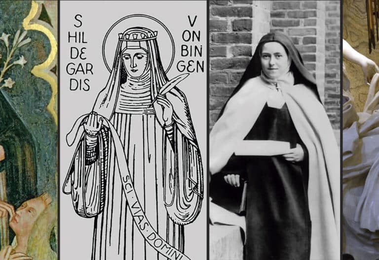 Hildegarda de Bingen, Catalina de Siena, Teresa de Ávila y Teresa de Lisieux