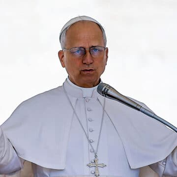 El papa León XIV, durante la audiencia general