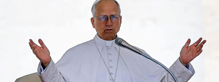 El papa León XIV, durante la audiencia general