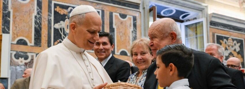 León XIV, con las Escuelas San Andrés
