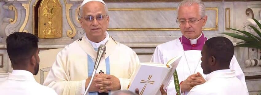 León XIV, en la parroquia Santo Tomas de Villanueva de Castel Gandolfo