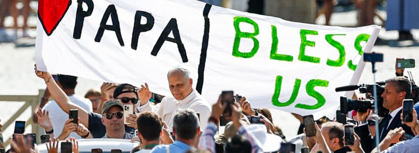 El papa León XIV durante la audiencia general