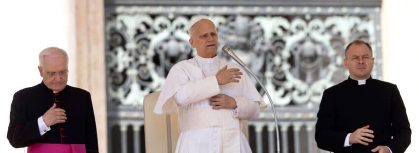 El papa León XIV en la audiencia general