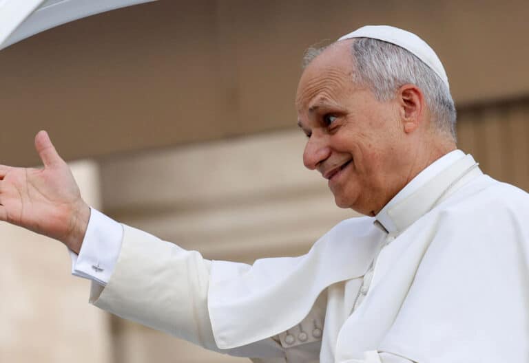León XIV, durante la audiencia general