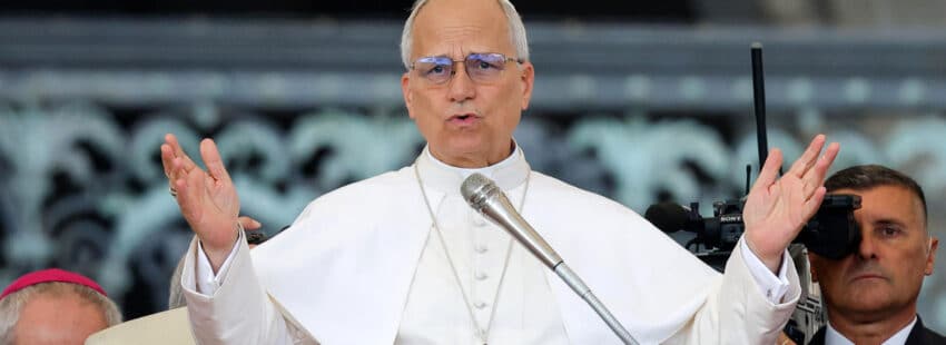 León XIV, durante la audiencia general