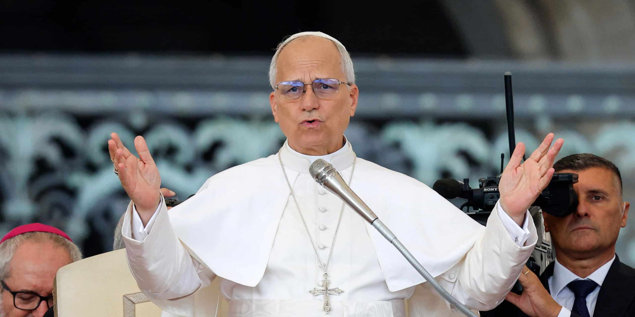 León XIV, durante la audiencia general