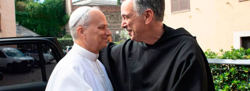 León XIV, con el nuevo prior general de los agustinos