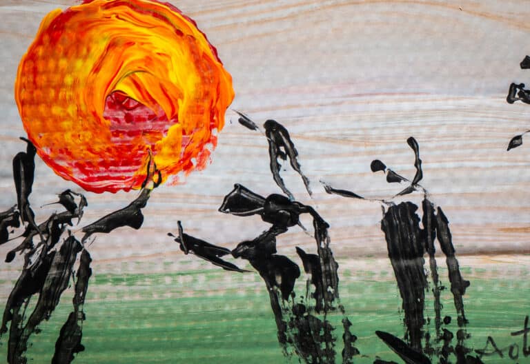 Escena del 'Cántico de las criaturas' pintada por Antonio Oteiza