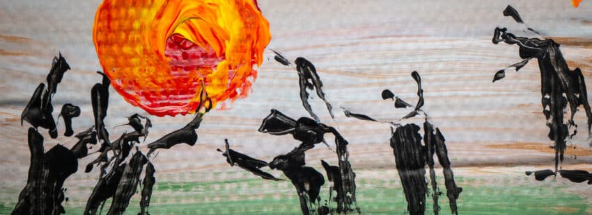 Escena del 'Cántico de las criaturas' pintada por Antonio Oteiza