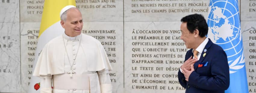 León XIV visita la sede de la FAO