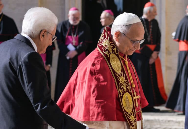 León XIV en su visita al Palacio del Quirinal