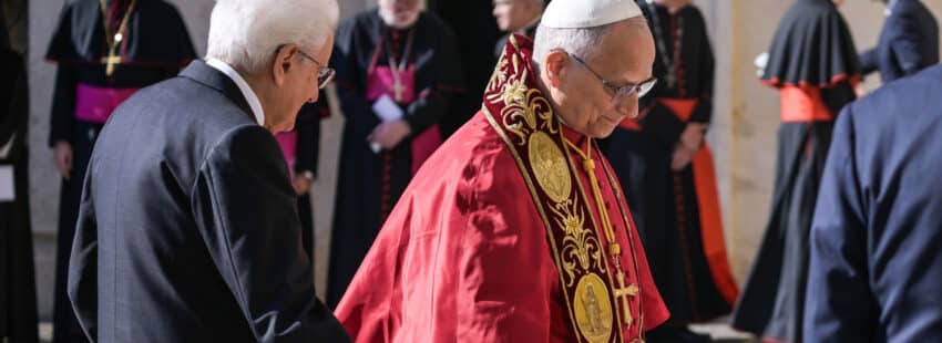 León XIV en su visita al Palacio del Quirinal