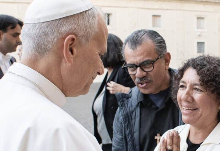 León XIV, durante el encuentro con los responsables de la Pastoral Hispana en Estados Unidos