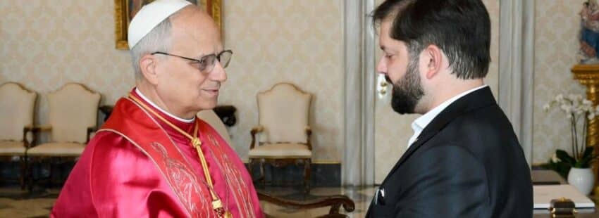 El Papa con el presidente de Chile