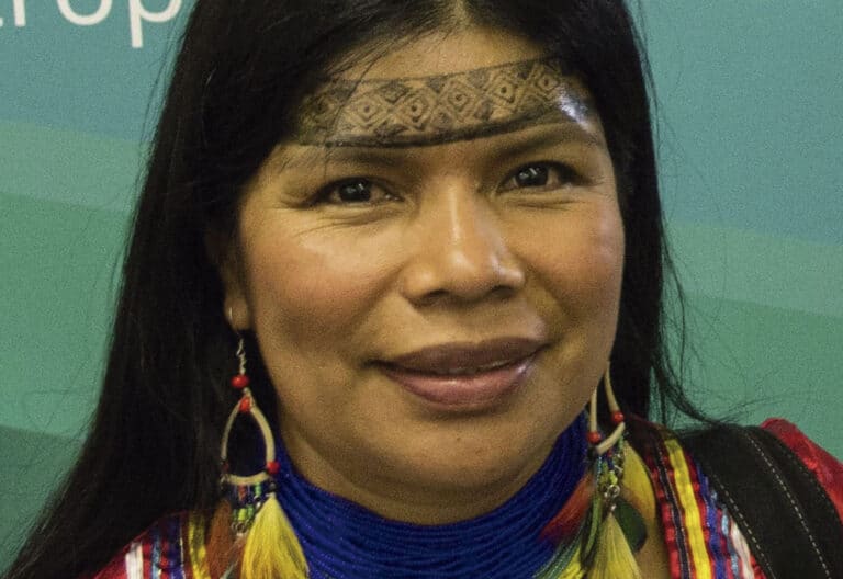 Ecuatoriana indígena. Vicepresidenta de la Conferencia Eclesial de la Amazonía (CEAMA). Voz de la