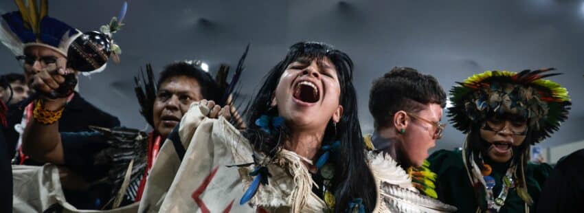 Protestas de indígenas en la COP30