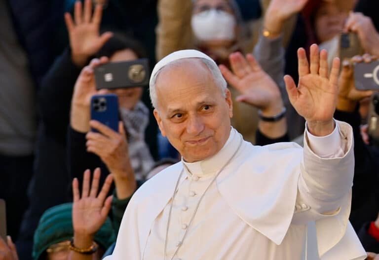 León XIV, durante la audiencia general