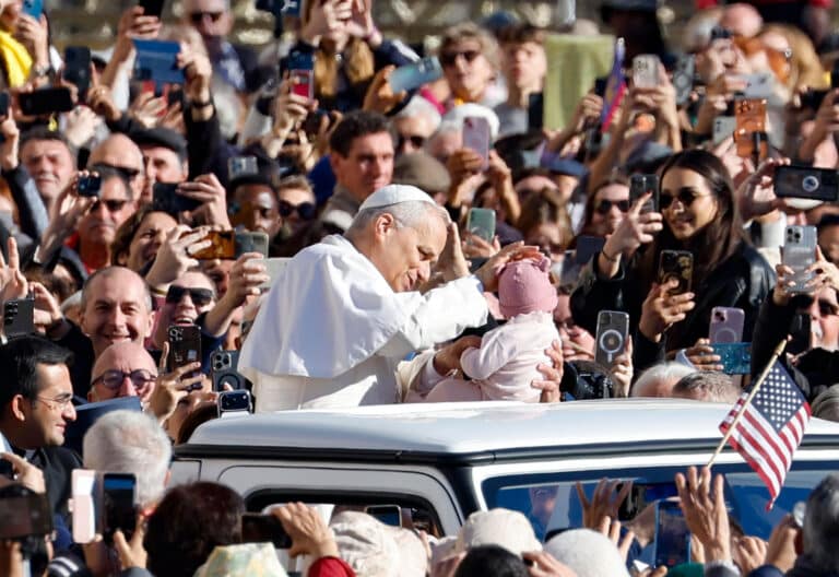 León XIV, durante la audiencia general