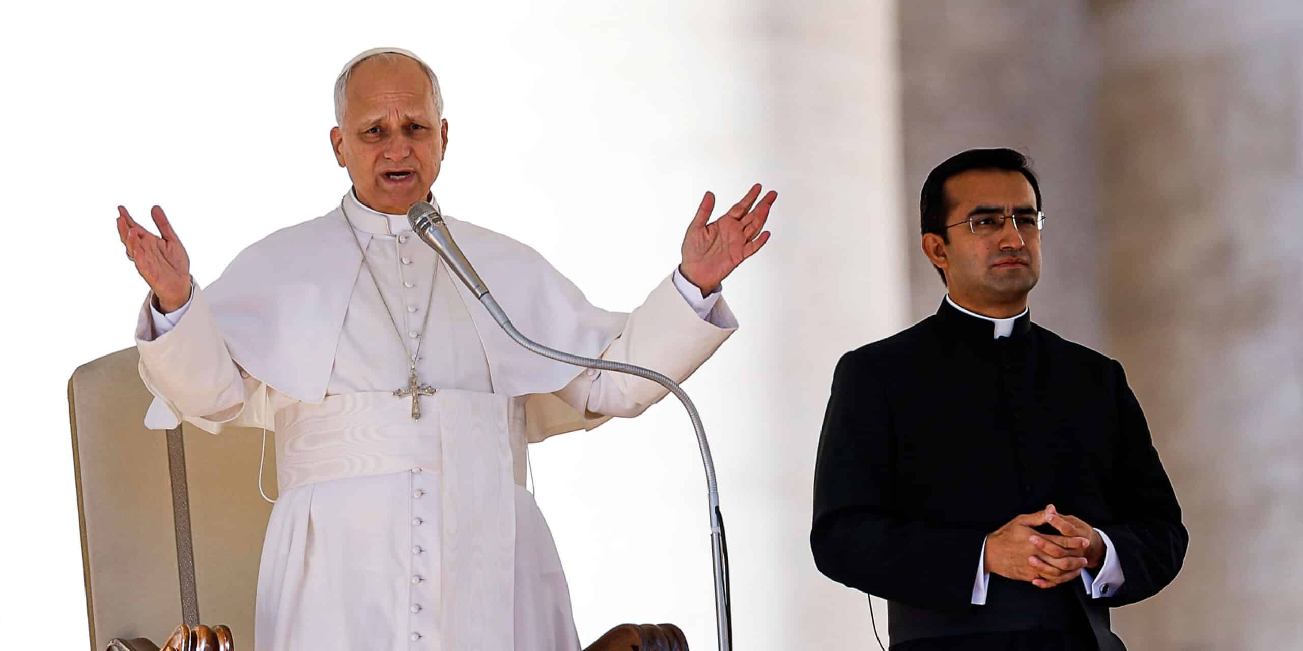 El papa León XIV en la audiencia general