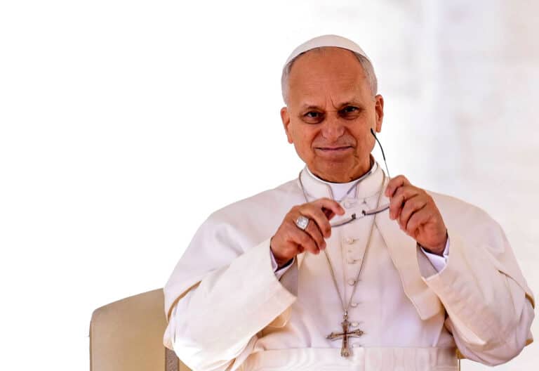 León XIV, durante la audiencia general