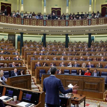 El presidente del Gobierno, Pedro Sánchez en la sesión de control al Ejecutivo en el Congreso.