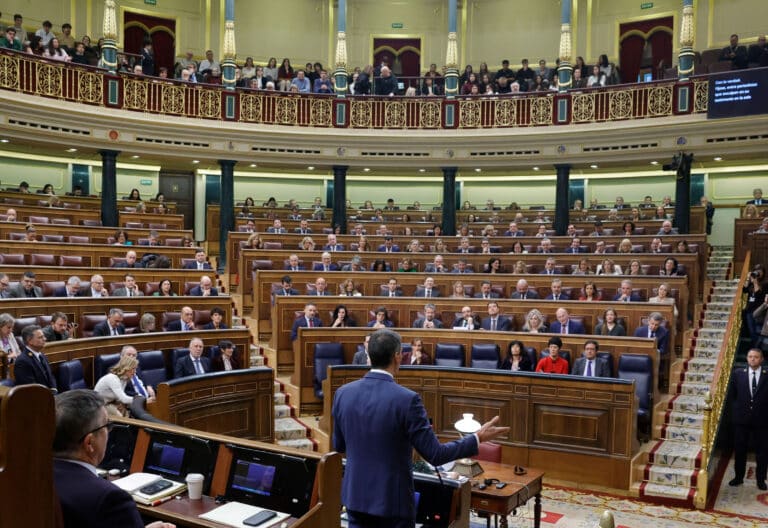El presidente del Gobierno, Pedro Sánchez en la sesión de control al Ejecutivo en el Congreso.