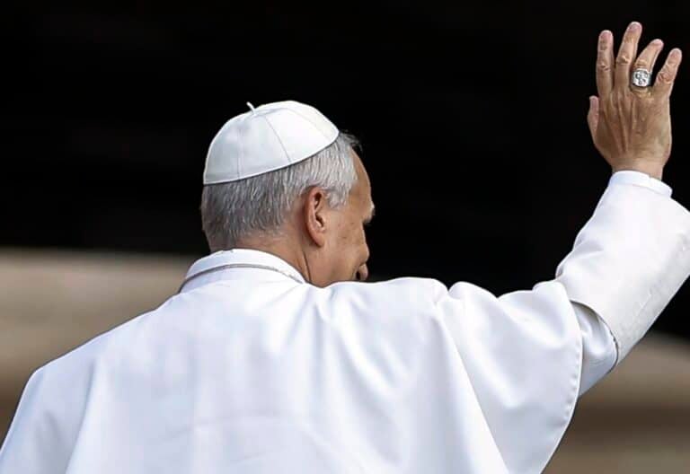 León XIV, durante una audiencia general