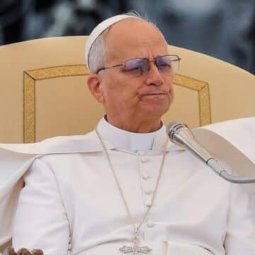 León XIV, durante la audiencia general