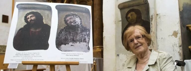 Cecilia Giménez, la autora de la peculiar restauración del 'Ecce Homo' de Borja