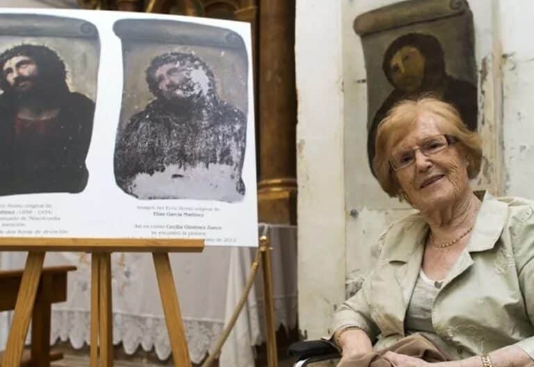 Cecilia Giménez, la autora de la peculiar restauración del 'Ecce Homo' de Borja