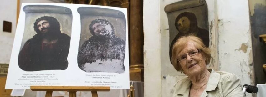 Cecilia Giménez, la autora de la peculiar restauración del 'Ecce Homo' de Borja
