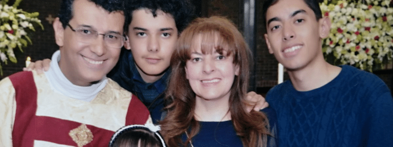 Alirio Cáceres y familia