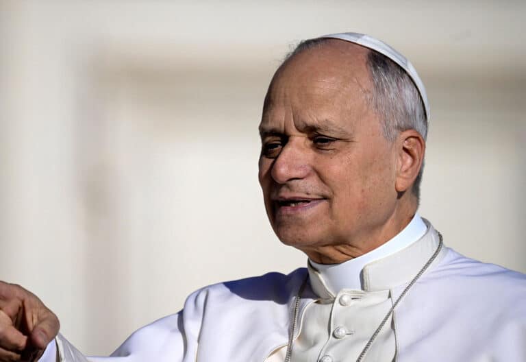 León XIV, durante la audiencia general