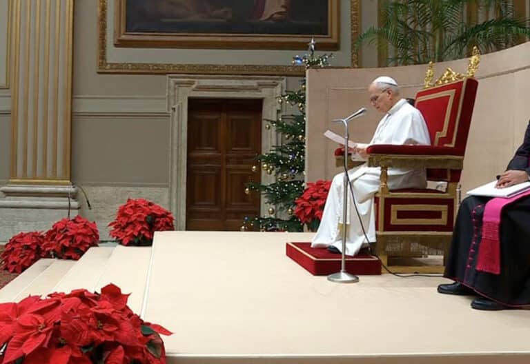 El papa León XIV, en su primer discurso de Navidad a la Curia romana