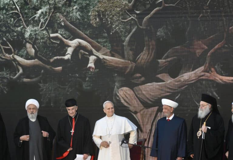 León XIV, en un encuentro interreligioso en Beirut